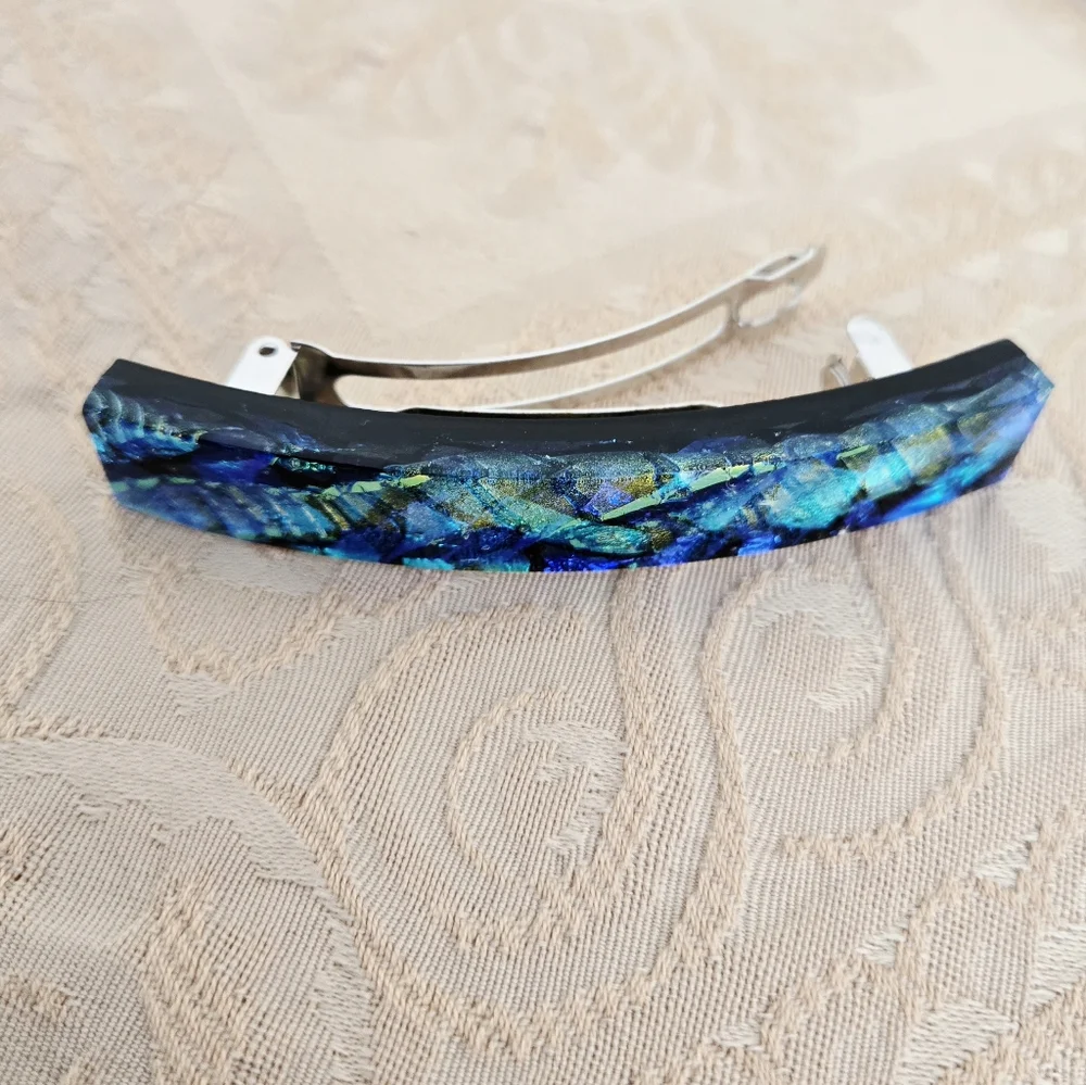 Dichroic Glass Artisan Made Barrette